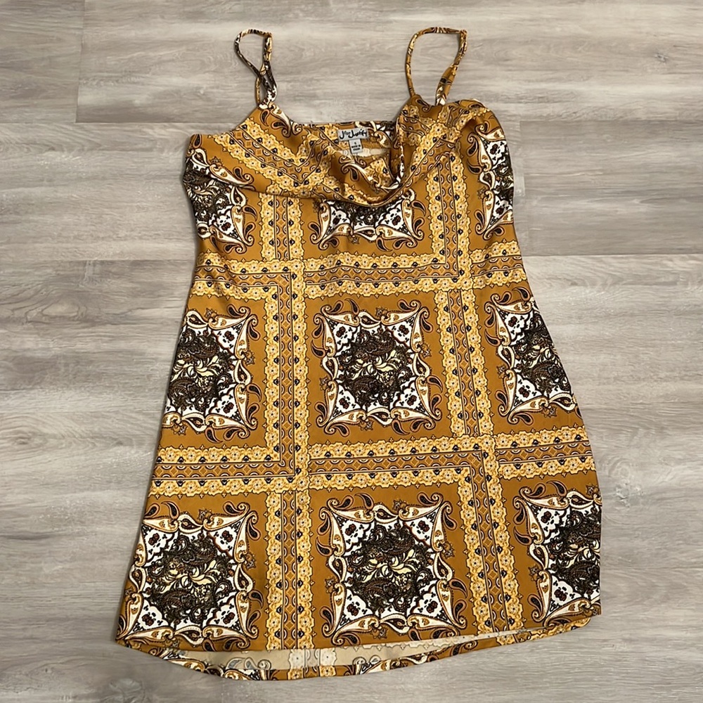 printed silky midi dress